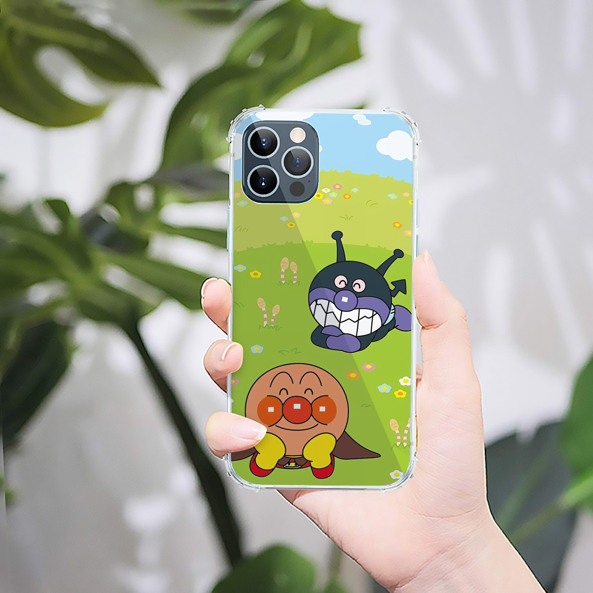 （画像用） アンパンマン Anpanman 【iPhone 12シリーズ対応】透明スマホケース（クリアソフトケース）